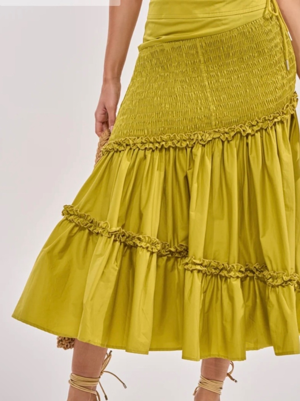 It only gets better ruched maxi skirt